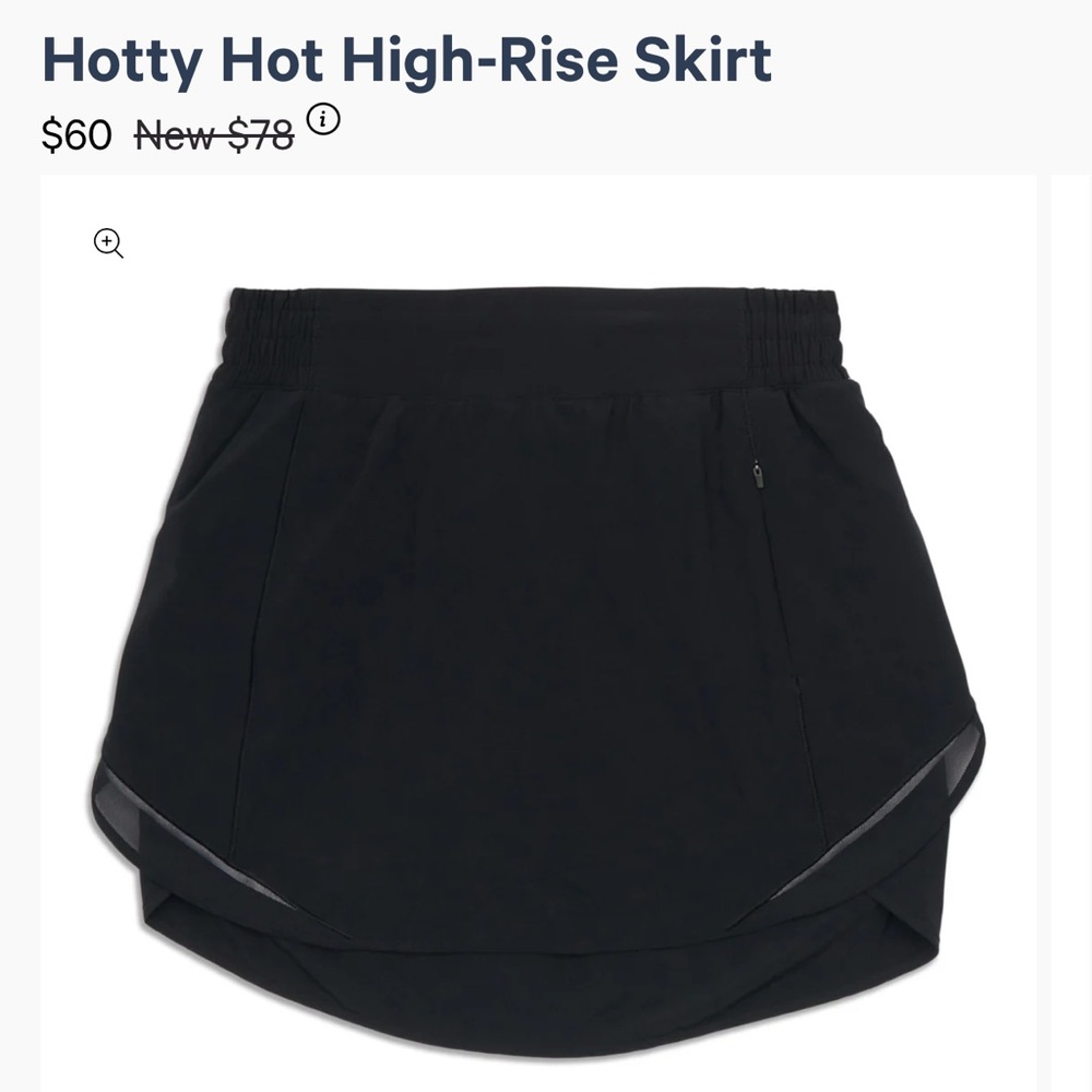 Lululemon Hotty Hot long skirt.skort. Black - Size 12